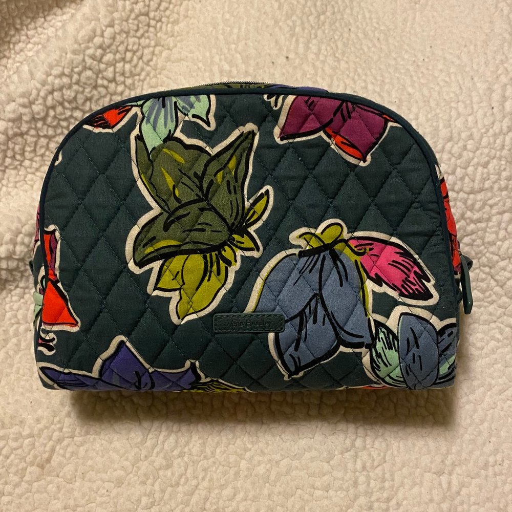 Vera Bradley Falling Flowers LARGE Zip Cosmetic